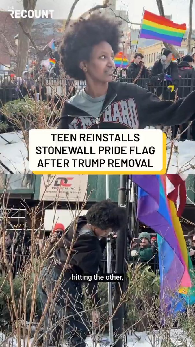 17-year-old Tirha jumped a fence Thursday to place a Pride flag on the same flagpole as the American flag at Stonewall National Monument. "If [lawmakers] weren't going to do it, someone had to."