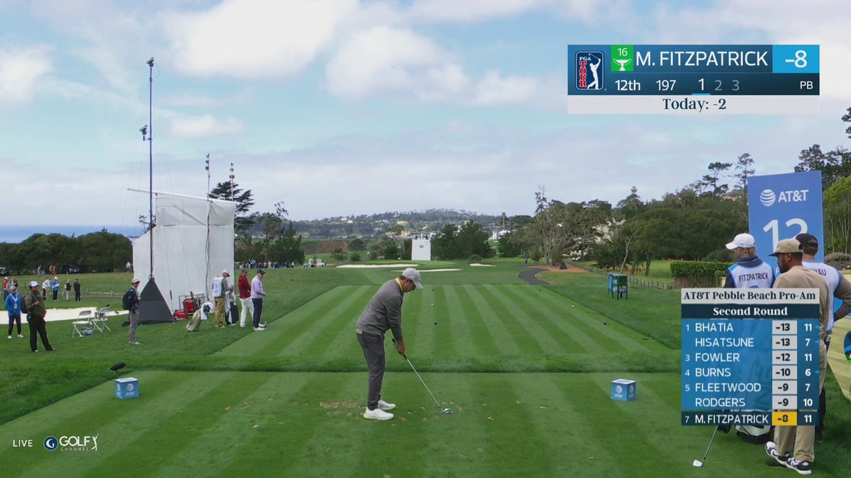 Matt Fitzpatrick hits a dart to within three feet on 12 at Pebble Beach. 🎯 📺 Golf Channel | AT&T Pebble Beach Pro-Am