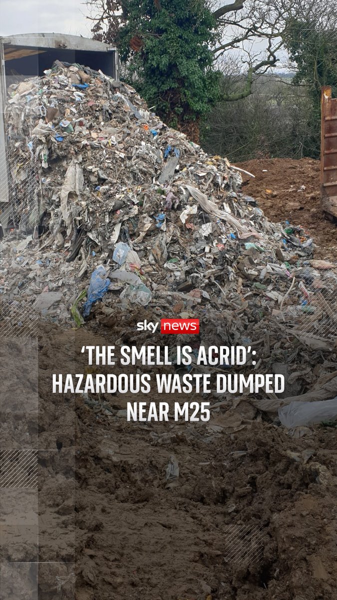 A hazardous waste pile southeast of Epping - amounting to tens of thousands of tonnes of rubbish - sits right next to the M25, south east of Epping in Stapleford Tawny. Sky's Dan Whitehead speaks to local residents who have been impacted by the huge dump of toxic waste, which continues to grow. 🔗