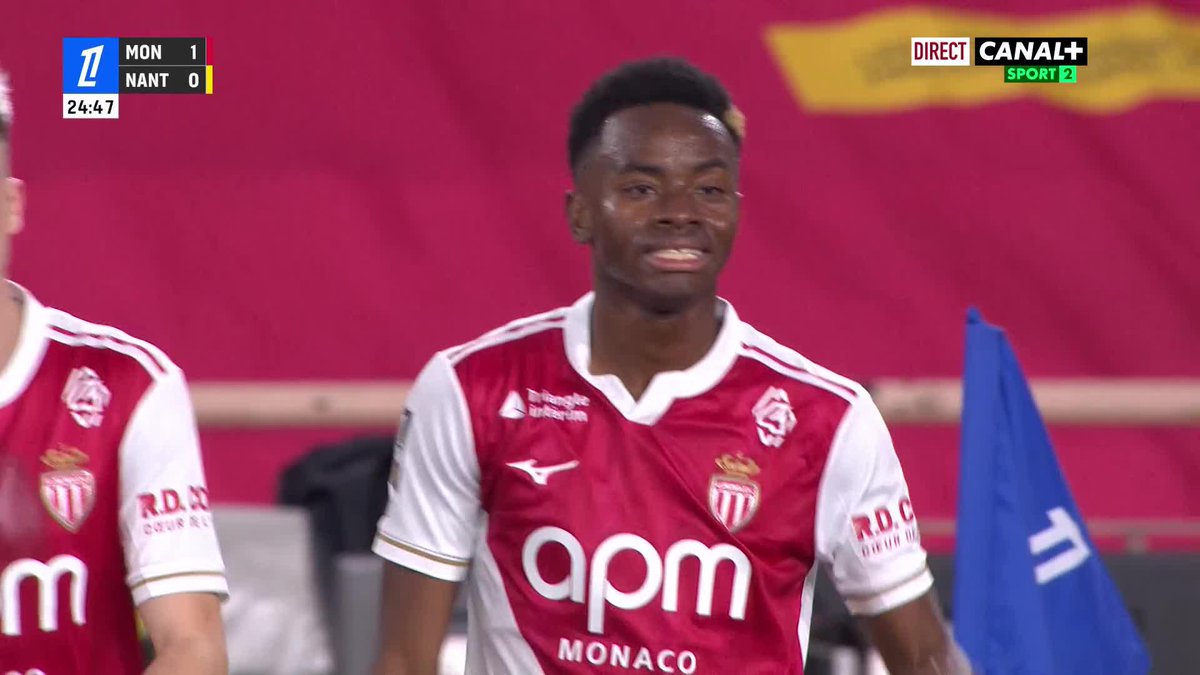 #Ligue1 🇫🇷 : Premier but pour l'international ivoirien Simon Adingra 🇨🇮 sous les couleurs de l'ASM ⚽️🔥