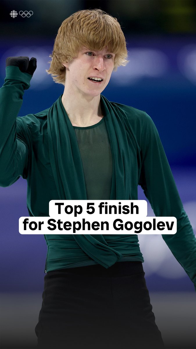 Stephen Gogolev with the second-best free skate of the evening🤩 He finishes in 5th place, the best men’s singles finish since the 2018 Olympics
