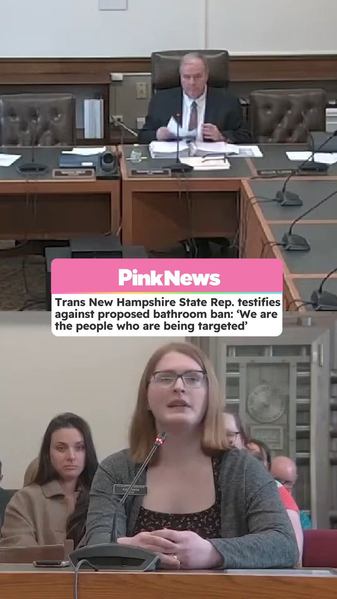 Alice Wade, a New Hampshire State Representative, spoke out against SB 552 in a state Senate hearing on 11 February— a proposed bill that would permit classification of individuals based on biological sex under certain circumstances. Wade, who is trans, plainly asked “What restroom should I go to in the state House? Do you want me in the men’s room?” She then moved to citing the reasons it’s dangerous to force a trans woman to use men’s facilities, saying “I haven't been in the men's room in six years. But I'm a trans woman. I'm not going into the men's room. I'll tell you that right now. I am more likely to be assaulted in the men's room. Statistically, trans women, when forced to go into the men's room, are, I believe it's somewhere along the lines of at least four times as likely to be assaulted. We are the people who are being targeted here.” Criticizing previous testimony given by Republican New Hampshire Senator Kevin Avard, Wade stated “The testimony before, it makes absolutely no sense. Because if I walk into the women's room, and even if somebody points at me and says, ‘I think you're trans.’ How in the hell are they going to prove that?” “I’ll give you my driver's license. It says female. Like what? What do you want from me? Do you want me to strip down? What if I just say ‘No, I'm not trans.’ How are you going to prove that? And we've seen it happen… Where random citizens think they are vigilantes and think they can tell whoever is trans and they are wrong,” she continued.