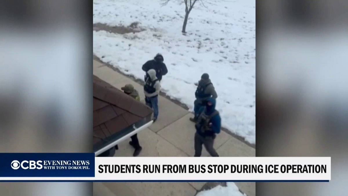 Surveillance footage captures the moment dozens of elementary school students ran through a South Jersey apartment complex as an ICE operation unfolded nearby. One mother told CBS News, “There's a lot of kids right now, they're traumatized. They don't want to go to school, they don't want to go outside. They're just scared.”