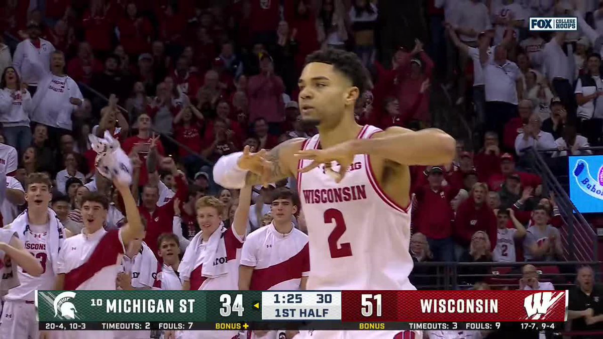 Nick Boyd has 2️⃣0️⃣ first-half points 😳 Wisconsin Basketball 📺: FOX