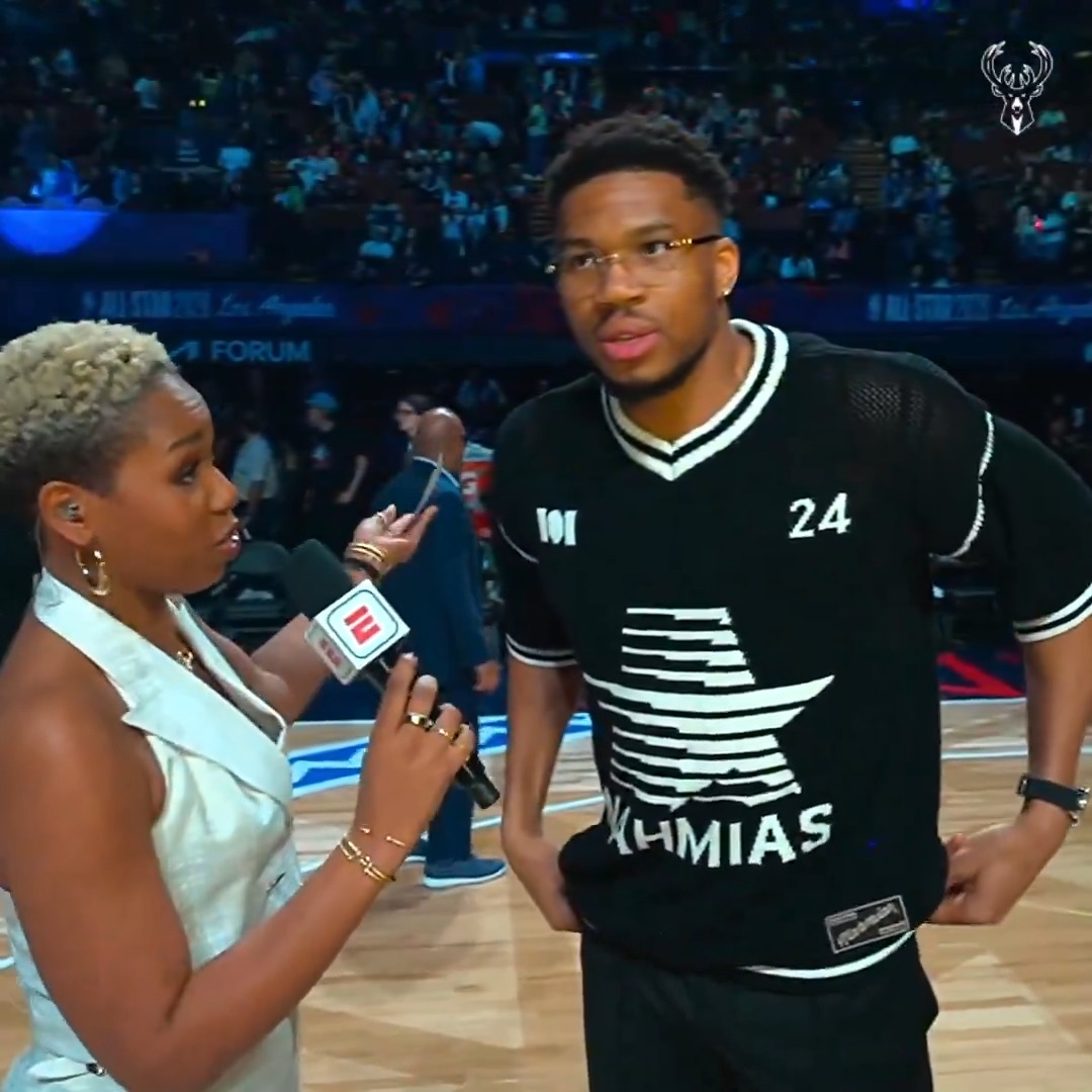 "This is exhausting." 😂 Coach Giannis on the Celeb Game victory.