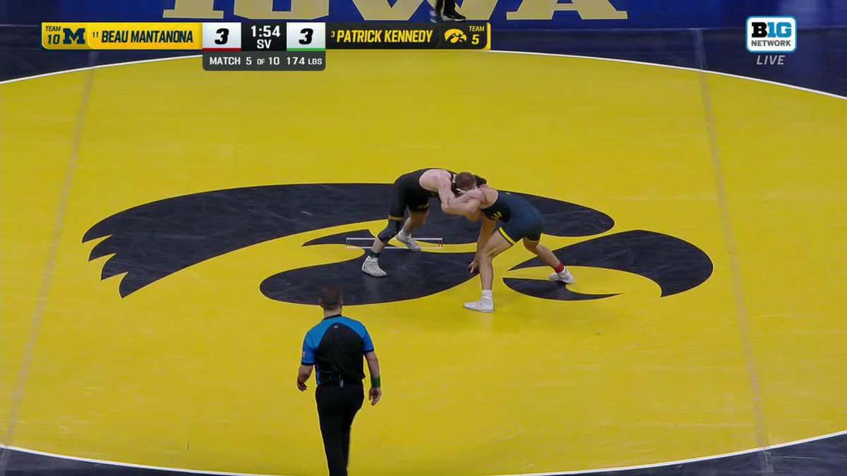 Battered and bloody, but kept wrestling. 🩸 #GoBlue