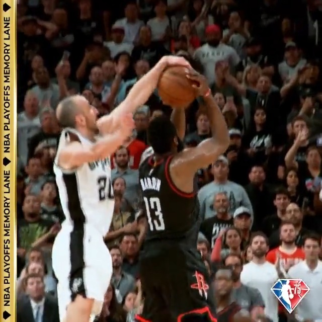 When Manu Ginobili blocked the three-pointer to put the Spurs up 3-2 in the West Semis in 2017 🔥
