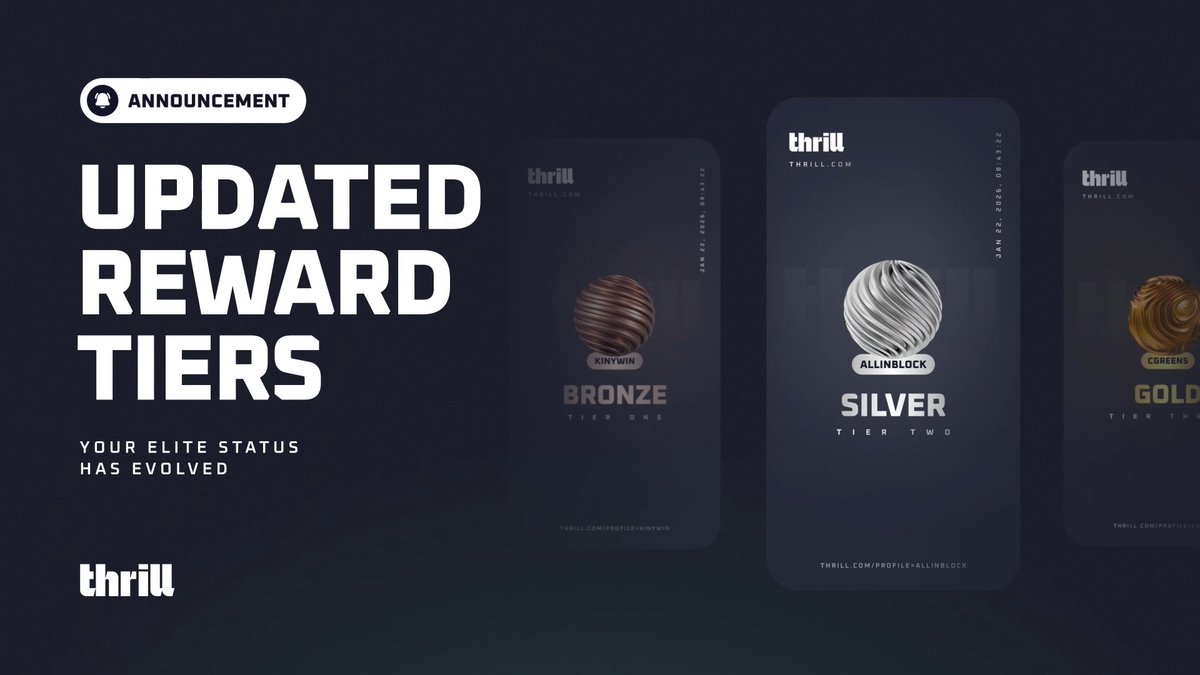 💎 New Tiers. Clearer Progress. Bolder Rewards. We’ve refined our reward tiers for total clarity and maximum impact. ✨ Built on fairness: Still powered by our edge-based XP engine ✨ Clearer progression: From Base to Obsidian, your climb is easier to track ✨ Stronger rewards: Higher tiers unlock bigger level-up rewards ✨ Fresh visuals: Refined, personalised assets that showcase your rank 🚀 More bonuses coming soon... Check your status 💪