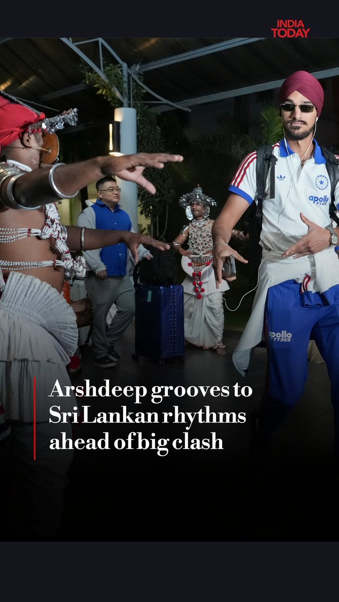 Arshdeep Singh's dance during the arrival in Sri Lanka. 😂🔥