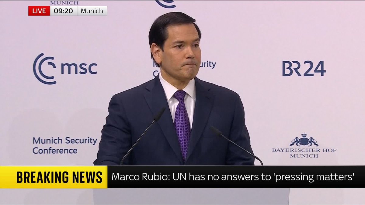"While our home may be in the Western Hemisphere... we will always be a child of Europe." Continuing his speech, Marco Rubio assert the importance of the transatlantic alliance to strengthen the bond between the U.S. and Europe. 📺 Sky 501, Virgin 602