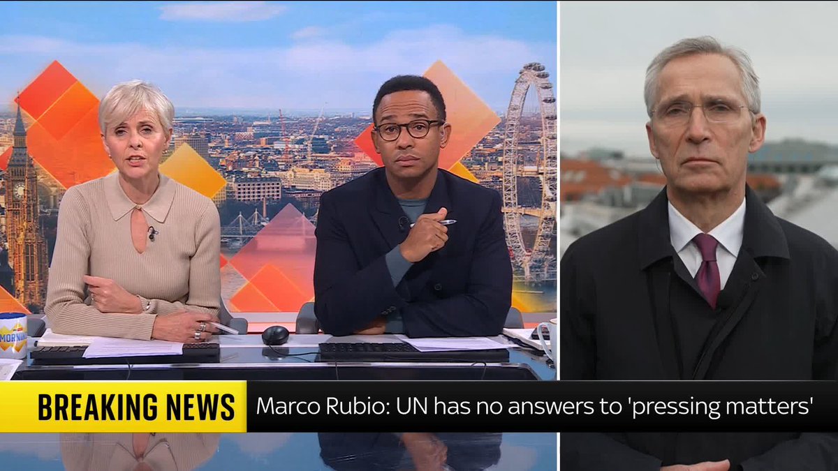 "We have a lot in common. We can find a common ground. We can live with differences." Former NATO Secretary General Jens Stoltenberg reacts to Marco Rubio's speech calling for Europe and U.S. unity. 📺 Sky 501, Virgin 602, Freeview 233 and YouTube