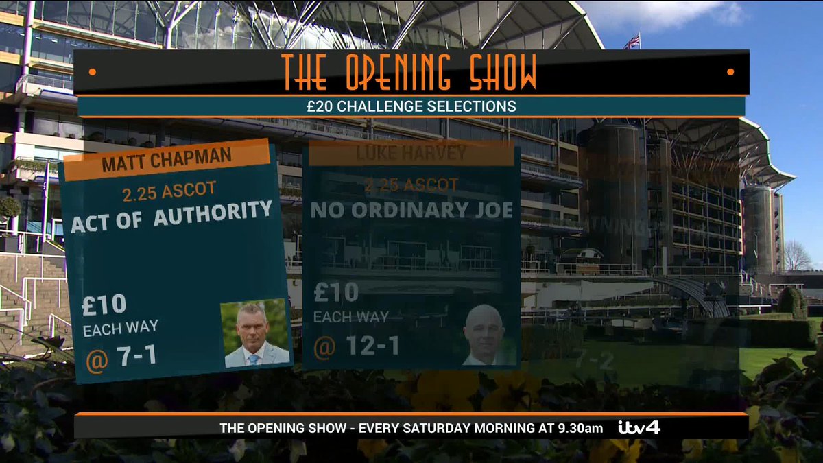 Which pundit are you with for the £20 Challenge? They're all in the 2.25 Ascot Racecourse!