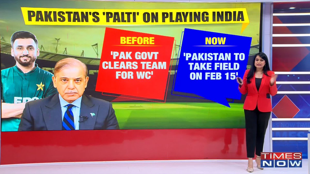 India Vs Pak: WC Special Before: - 'Pak govt clears team for WC' - 'Pak team to skip India clash' - 'Pak won't play on Feb 15' Now: - 'Pak to take field on Feb 15' - 'Decision after multilateral talks - 'Move to protect spirit of game' Prathibha with more details.