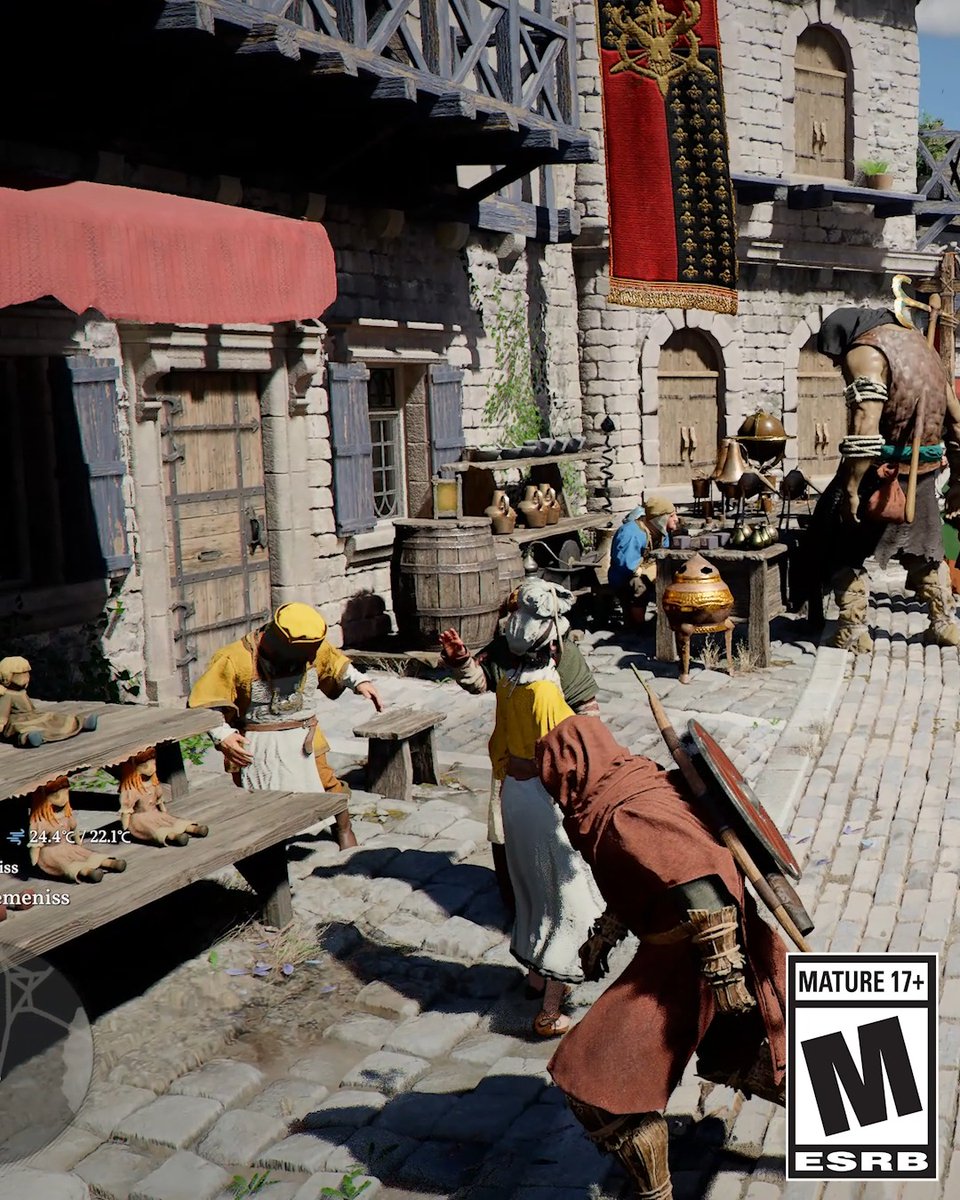🔥🎮Lo de los NPCs en Crimson Desert da miedo 🟦 Olvídate de huir 5 minutos para que se les pase el enfado. Si la lías hoy, se acuerdan MAÑANA. Te buscan y te ponen precio. 👉🏻 Por fin alguien mira a los ojos a la IA de RDR2. 📜⚔️ #CrimsonDesert #Gaming