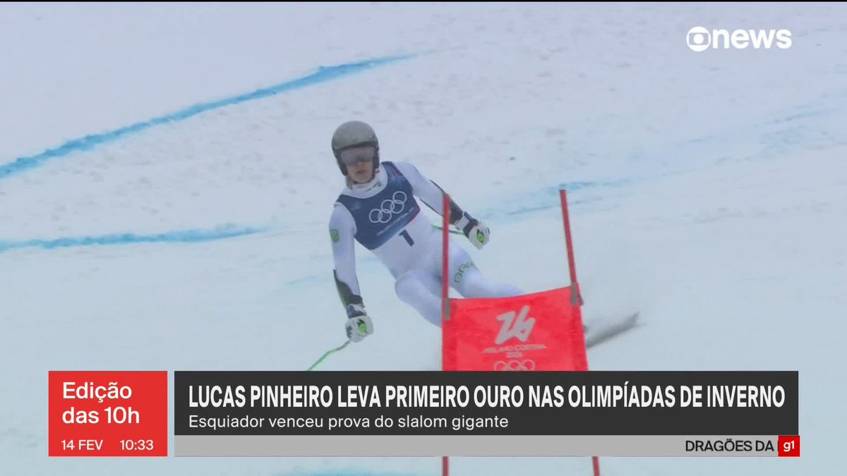 Lucas Pinheiro vence a competição de slalom gigante e traz a primeira medalha de ouro, nas Olimpíadas de Inverno, para o Brasil! ➡ Assista: #GloboNews #Ediçãodas08h #OlimpíadasdeInverno