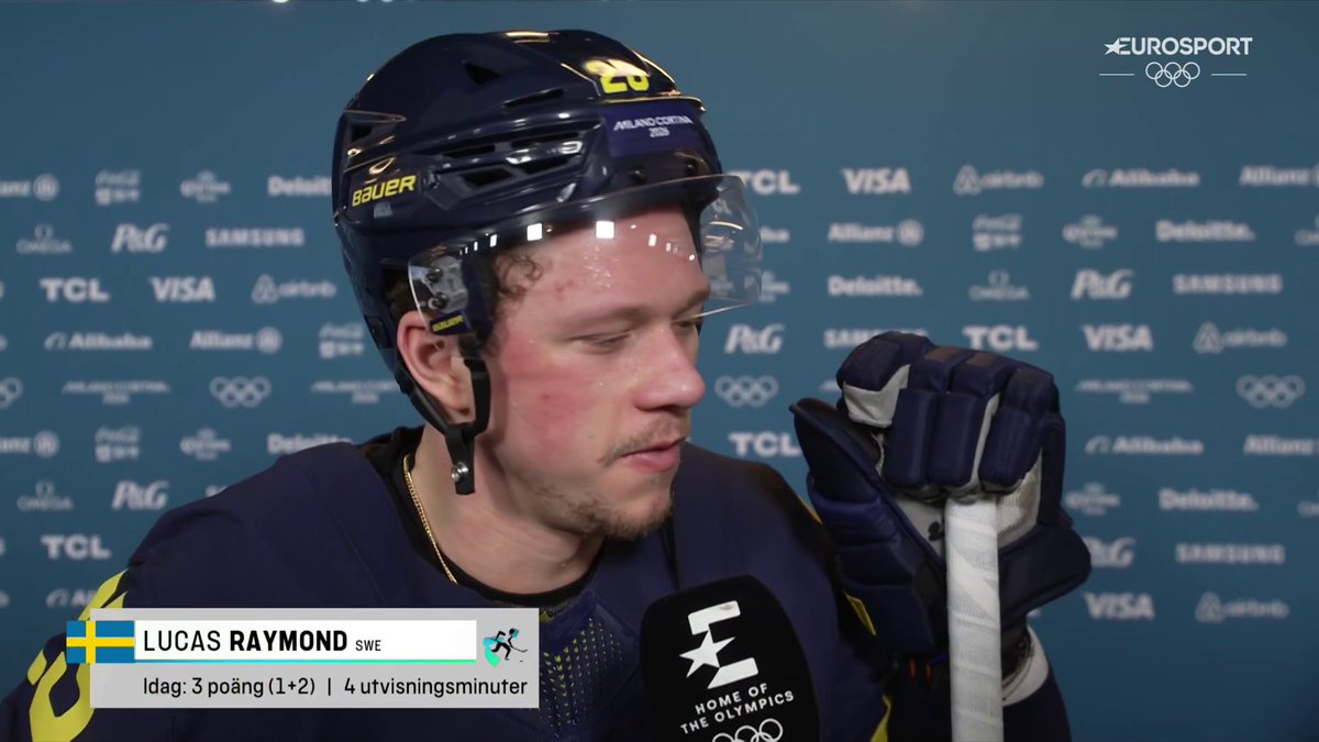 "Vi spelar en bra match och vi vinner med 5-3. Det ska man vara nöjd med" "Det är aldrig kul att sätta laget i den situationen" 💬 Lucas Raymond om segern och om utvisningen i slutminuterna. 📲 Streama hela OS i Milano Cortina 2026 på HBO Max och se det bästa på Eurosport 1.