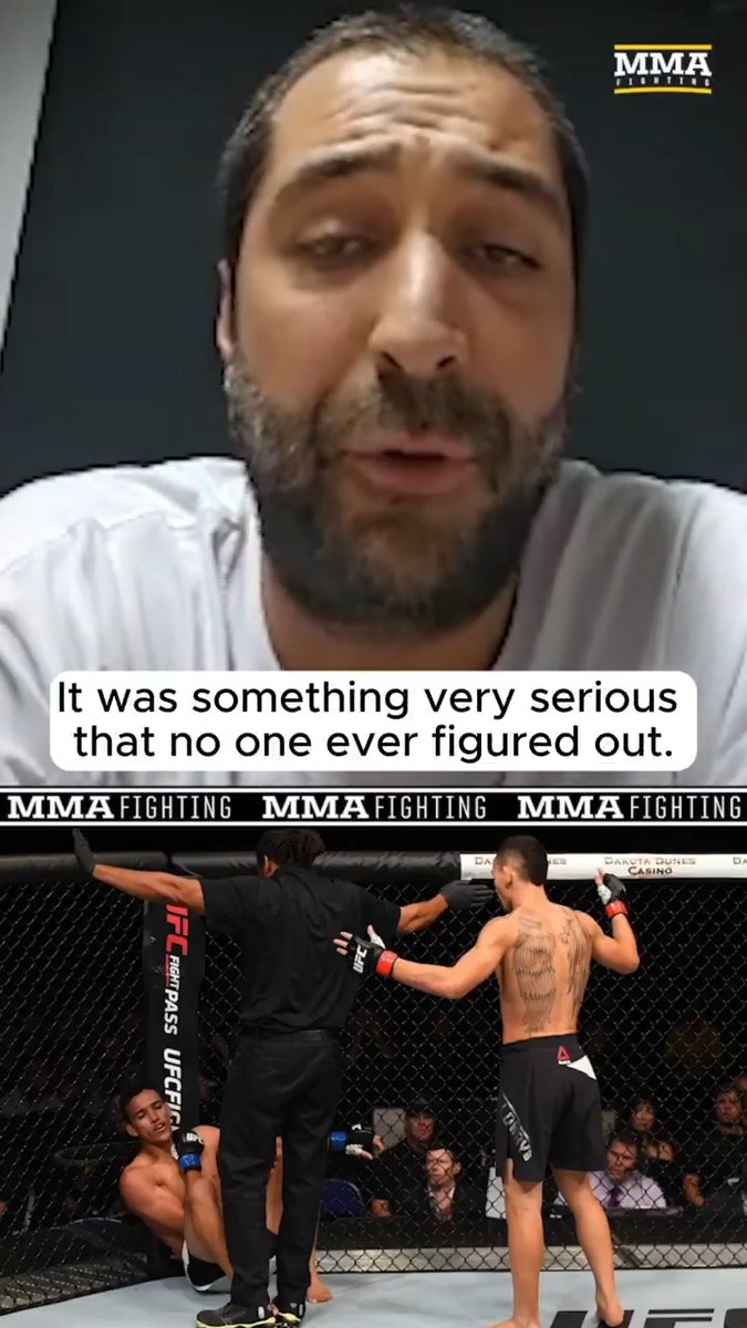 Charles Oliveira’s coach reflects on the mysterious injury suffered against Max Holloway in 2015: "Nobody knows what actually happened. … It was something very serious that no one ever figured out." (🎥 Guilherme Cruz)