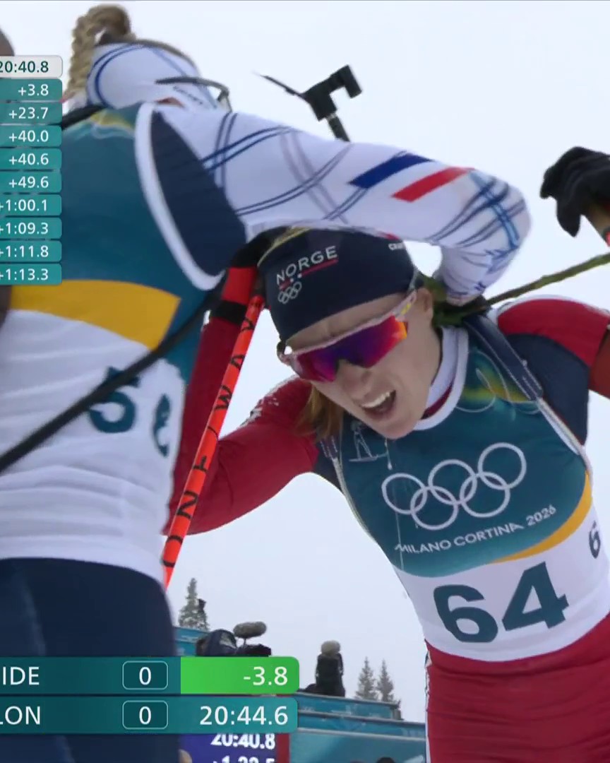 🥈🇫🇷🥉 Deux nouvelles médailles françaises en biathlon ! Océane Michelon et Lou Jeanmonnot se parent d'argent et de bronze sur le sprint remporté par la Norvégienne Maren Kirkeeide ! Les Jeux Olympiques de #MilanoCortina2026, c'est en intégralité sur Eurosport et HBO Max