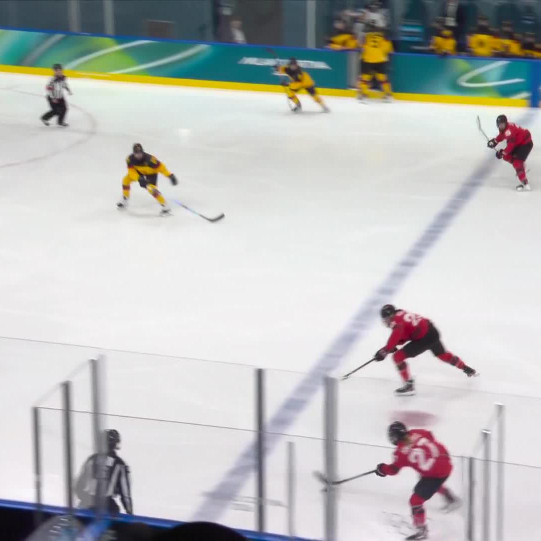 Brianne Jenner secures the lead for Canada less than TWO minutes into the game. 👀 📺 CAN vs. GER (Women's Hockey Quarterfinal) - Peacock