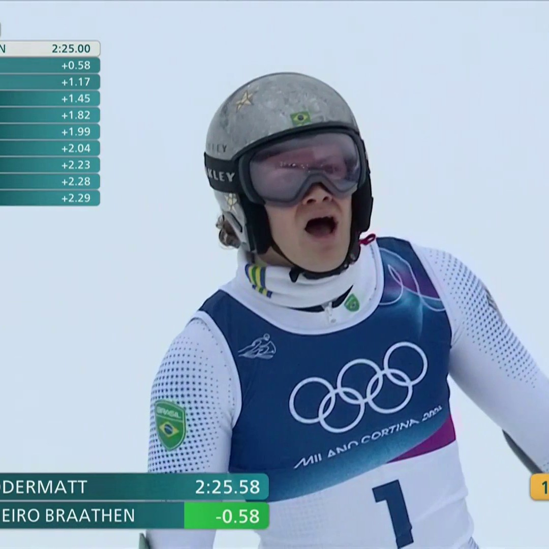 🇧🇷 Lucas Pinheiro Braathen creates HISTORY at Milano Cortina 🇧🇷 It's a first-ever gold for Brazil at the Winter Olympics 🥇👏