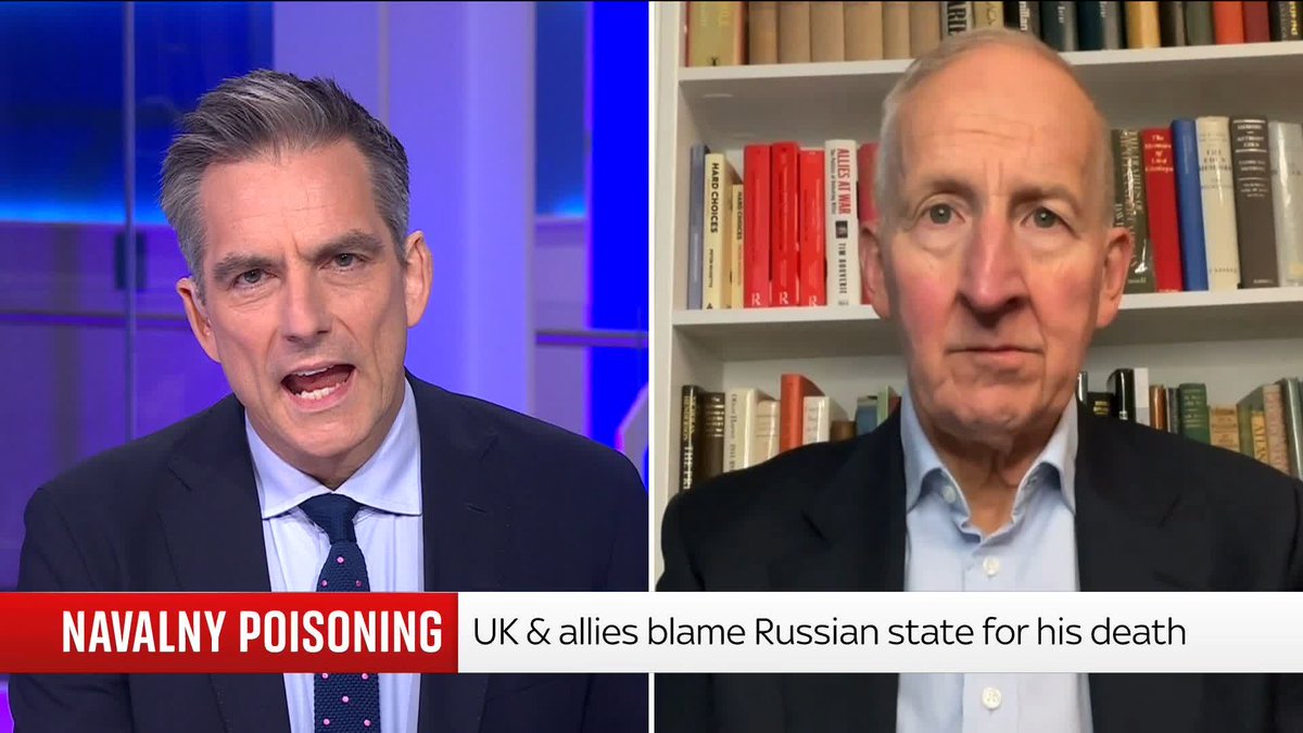 Can Putin be held accountable for Alexei Navalny's death? "No", ex-diplomat Peter Ricketts tells Jonathan Samuels. It's after the UK and allies said the Russian opposition leader was "highly likely" killed with frog poison in a Russian prison. 📺 Sky 501