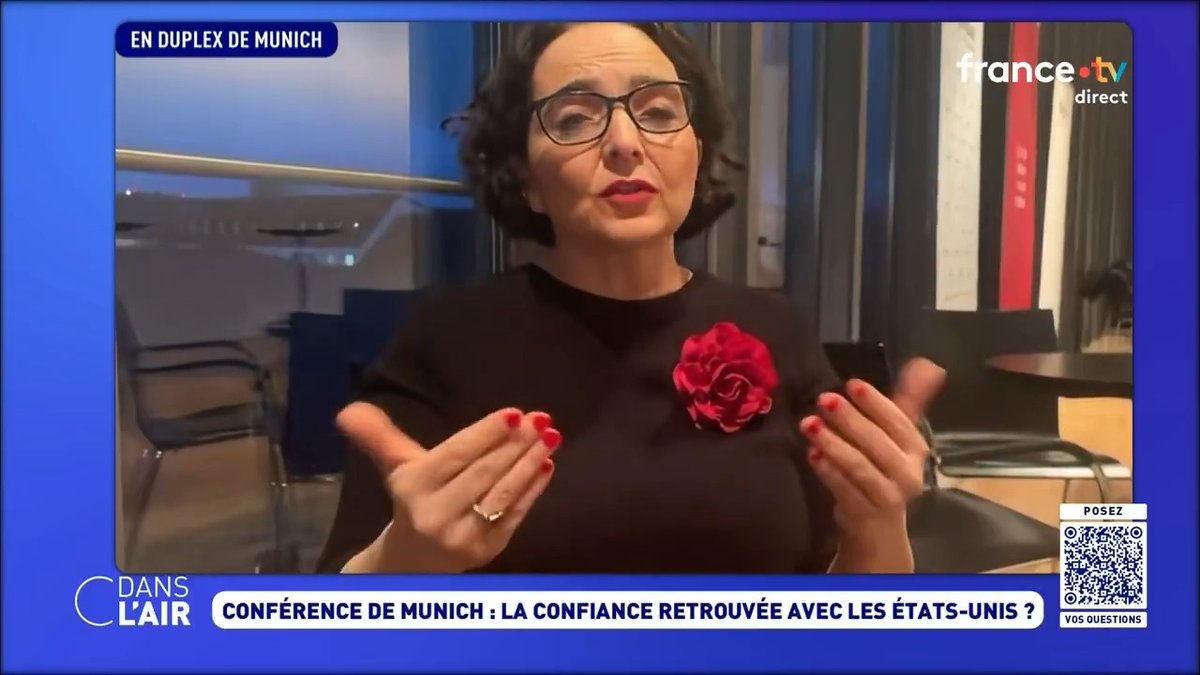 Pourquoi avoir applaudi Marco Rubio ? "Il existe deux lectures. Soit, les Européens sont dans le déni ayant une telle addiction à la protection de la sécurité américaine. Soit, ils ne sont pas dupes et cherchent à gagner du temps avec la menace russe croissante" Muriel Domenach