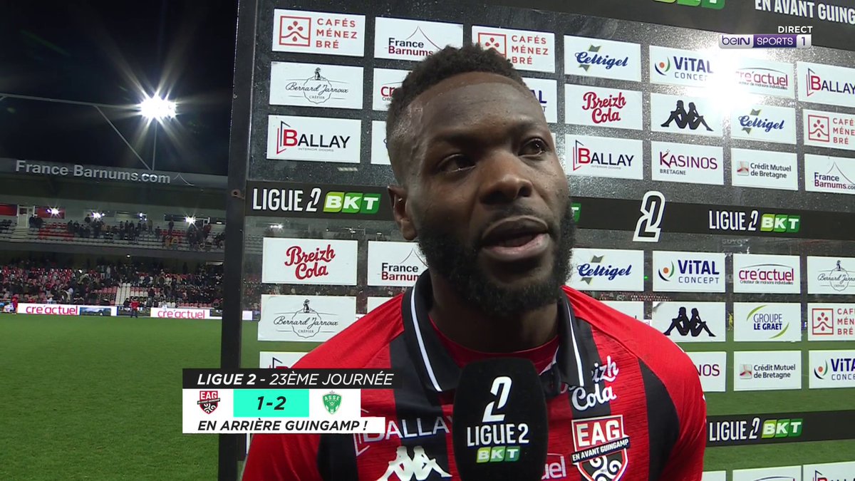 [📺 LIVE] 🇫🇷 #EAGASSE ⚽ Louis Mafouta (EAG) réagit à la défaite de Guingamp face à Saint-Etienne ! #beINLigue2