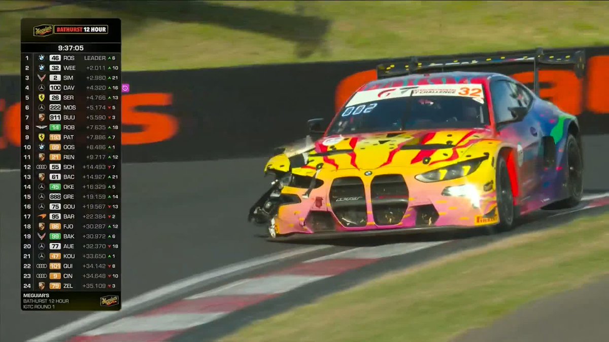 #32 is falling apart around Weerts! The BMW will be in next time around for enforced repairs. LIVE 📺 #IGTC | #B12Hr 🦘