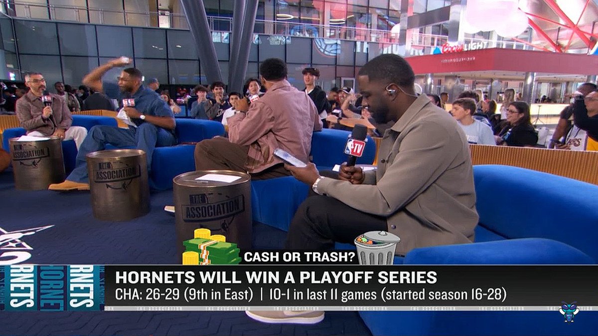 "The Charlotte Hornets will win a playoff series this year: Cash or Trash?" Some of these guys clearly haven't watched any Hornets hoops lately... we'll see in April! 😤