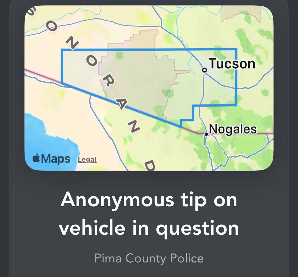 Pima County, last night