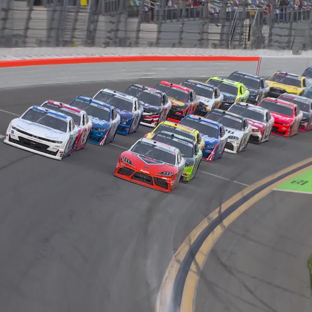 Let's try this again! The green flag is out and we are racing at Daytona International Speedway.