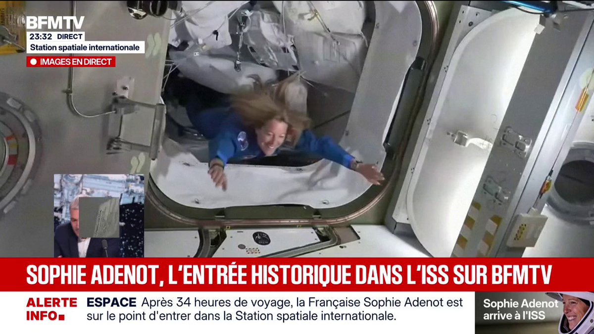 [ 🇫🇷 FRANCE | 🪐 ESPACE ] 🔸 Vidéo de l’arrivée de Sophie Adenot à bord de l’ISS.