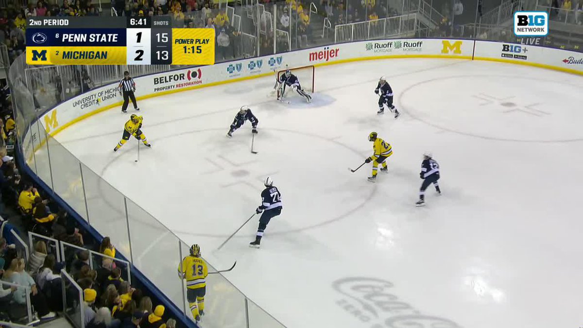 Lucky number thirteen for Jayden Perron. Michigan leads 3-1.