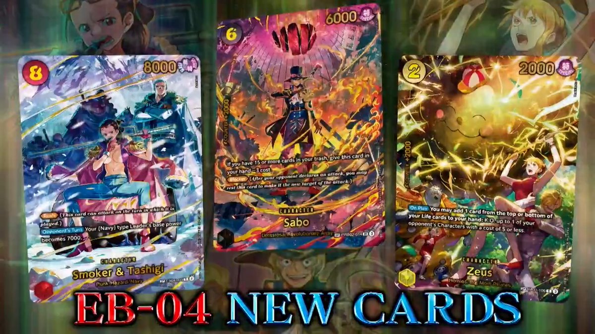 [Latest Information Revealed] Hey One Piece Pirates! The Sky Island themed BOOSTER PACK -ADVENTURE ON KAMI'S ISLAND- [OP15-EB04] releases on April 3! To find out more, watch the archived video of the stage event. #ONEPIECE #onepiececardgame