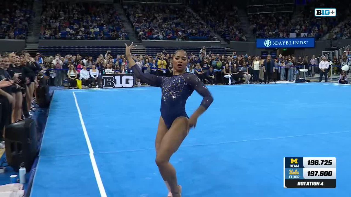 Jordan Chiles is inevitable! 4 perfect 🔟s in a row on floor! 📺: B1G+ #GoBruins