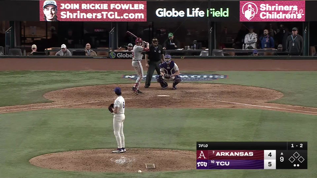 Masterclass from TCU as they get their first ranked win of the season over Arkansas🔥 Noah Franco goes 3 shutout innings in relief to close it out generating a 53% WHIFF rate on the slider!
