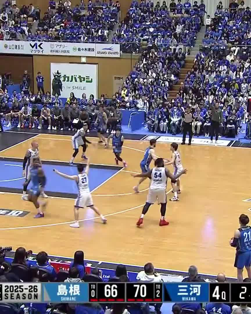 とんでもないプレーが...😱😱😱😱 オーバータイムに突入🔥🔥🔥 #コティ・クラーク 📡配信中🏀 #島根スサノオマジック