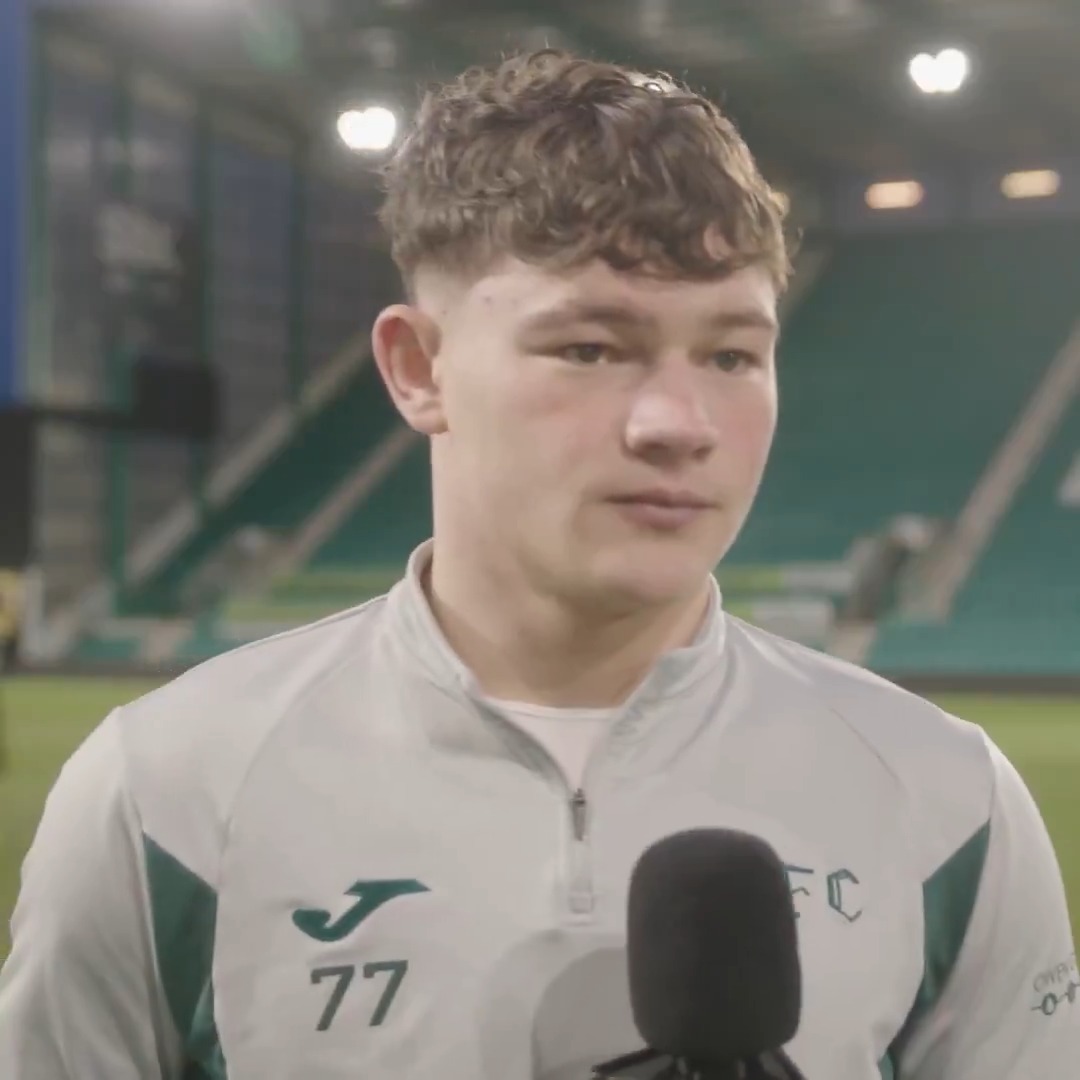 Owen Elding spoke to 𝗛𝗶𝗯𝘀 𝗧𝗩 following his first start in a Hibs shirt at Easter Road yesterday! 🎙️