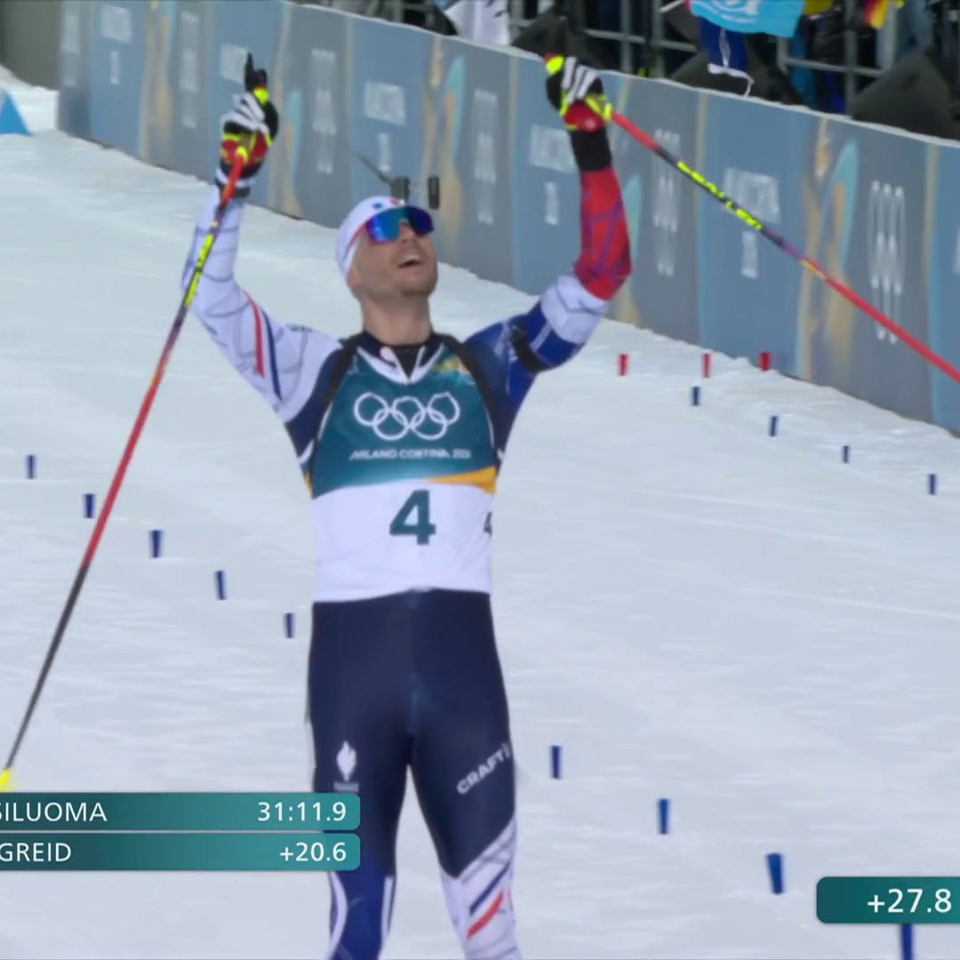 𝗗𝗲𝘀 𝗹𝗮𝗿𝗺𝗲𝘀 𝗮̀ 𝗹𝗮 𝗷𝗼𝗶𝗲 : Émilien Jacquelin s'offre une belle médaille de bronze sur la poursuite, record battu pour les Bleus en biathlon 🇫🇷🙌 #MilanoCortina2026