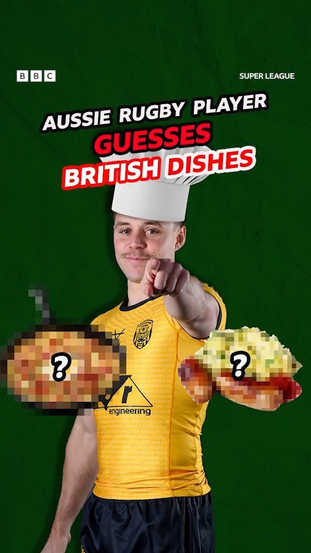 Can Super League's new Australian arrival Blake Taaffe identify these British dishes? 🍽️🤔 Watch Castleford Tigers v Wigan Warriors 🍒⚪️ from 15:00 GMT on BBC iPlayer 📺💻📱