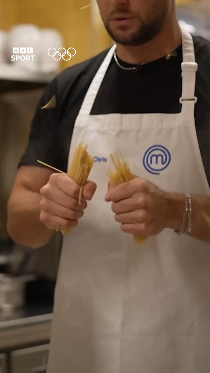 “The spaghetti’s gone everywhere” 😅 Celebrity MasterChef semi-finalist Chris Hughes’ cooking challenge was far from one take 🎬 #MilanoCortina2026