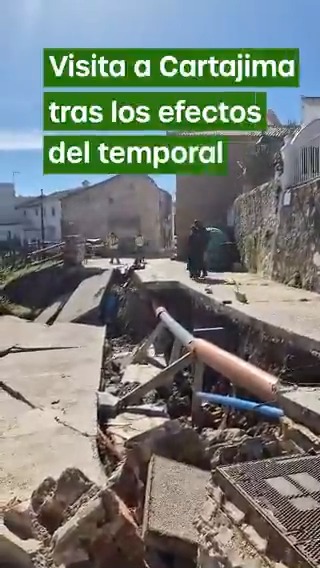 Los daños en Cartajima son impactantes. El temporal ha dejado aquí grietas en calles y viviendas. Ahora la prioridad es la seguridad. Los técnicos trabajan en la mejor solución y estaremos al lado de los vecinos afectados hasta que recuperen la normalidad.
