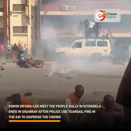 Edwin Sifuna-led meet the people rally in Kitengela ends in disarray after police use teargas, fire in the air to disrupt gathering