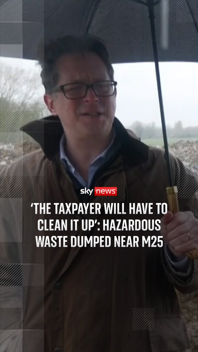 An illegal waste dump - amounting to tens of thousands of tonnes of rubbish - sits right next to the M25, south east of Epping in Stapleford Tawney. Sky News understands the Environment Agency is urgently seeking a restriction order to close the site down - and is continuing to gather further evidence. 🔗