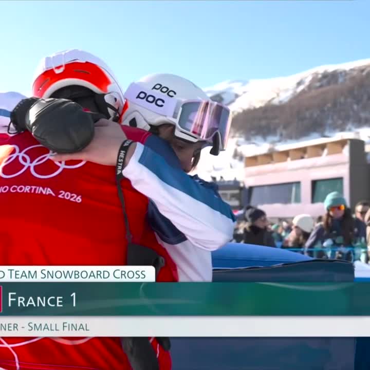 A PHOTO FINISH in the mixed team snowboard cross goes to France as they claim 5th place.