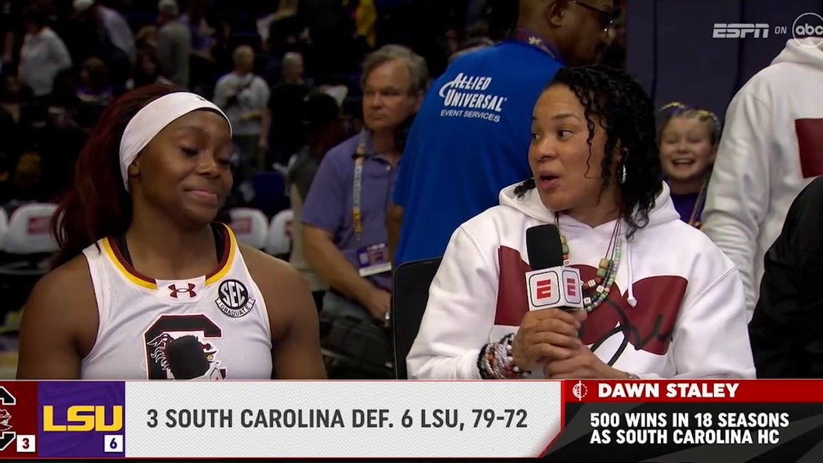 "Raven Johnson is a winner ... she's probably the one I'll miss the most out of all the players that I've coached." Dawn Staley gives Raven Johnson her flowers 🥹 College GameDay | South Carolina Women's Basketball