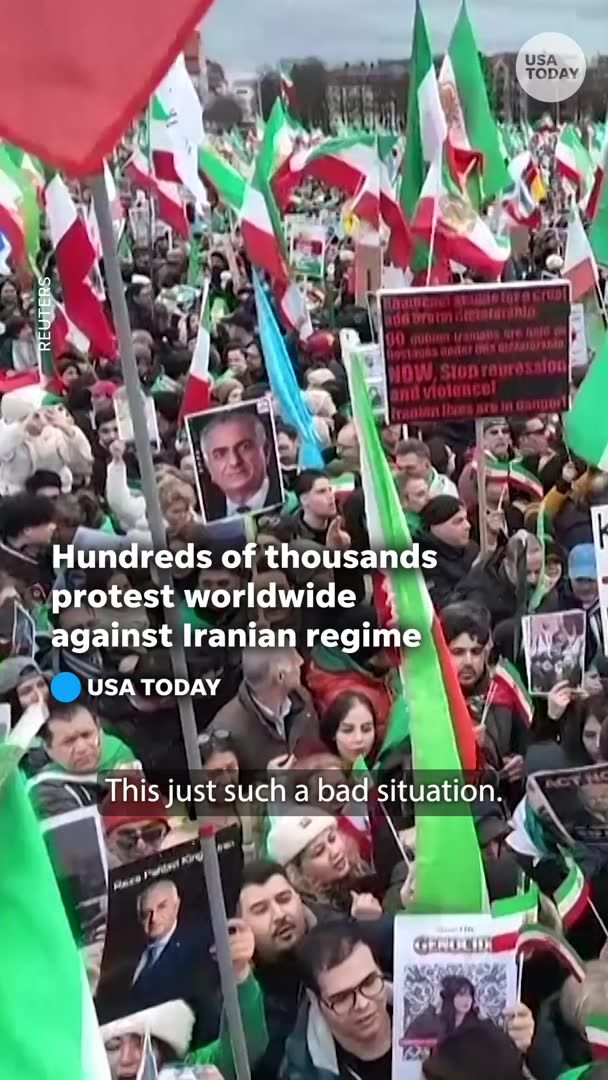 "Our people just want their basic human rights." Protesters worldwide gathered to call for an end to the current Iranian regime and to express support for exiled opposition leader Reza Pahlavi.
