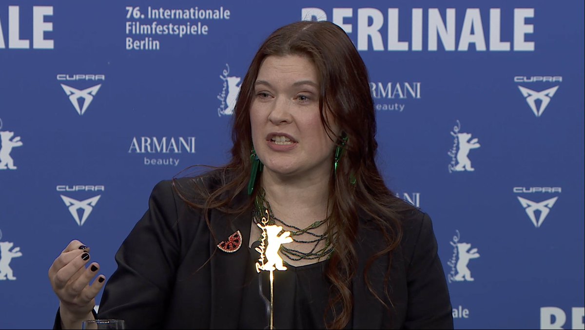I asked Finnish filmmakers Hanna Bergholm and Ilja Rautsi why they as artists are being political at #Berlinale and talking about genocide: „When tens of thousands of people are getting killed there is no excuse [to not speak up]“