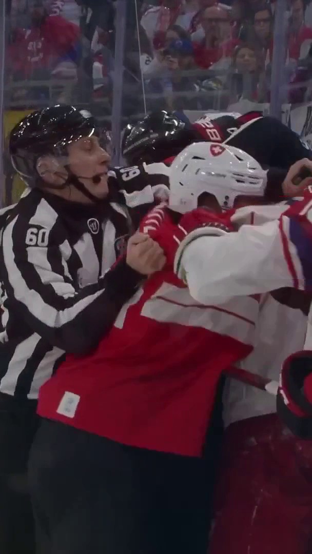 A mass brawl broke out during the Switzerland and Czech Republi ice hockey match 😳🏒
