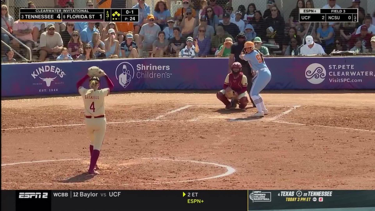 makenzie off the bench and delivering 💥 2-run RBI 📱: lady vols 6, seminoles 1